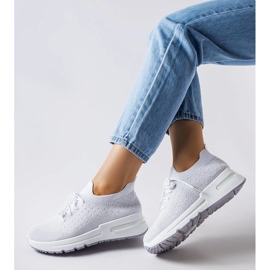 Inna White sneakers decorated with a silver thread from Randolph 1