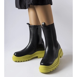 Black boots with a colored sole from Delebio 1