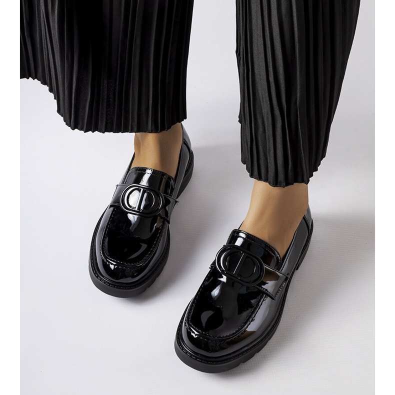 Inna Scranton black patent loafers 1