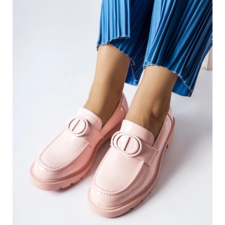 Inna Scranton pink patent loafers 1