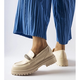 Beige moccasins with rhinestones from Hartford 1 Beige moccasins with rhinestones from Hartford 1