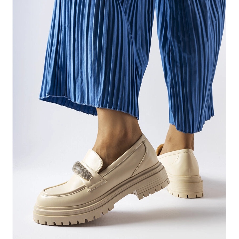 Beige moccasins with rhinestones from Hartford 1 Beige moccasins with rhinestones from Hartford 1