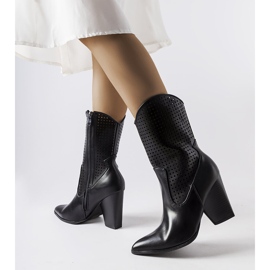 Black openwork cowboy boots from Raiano 1