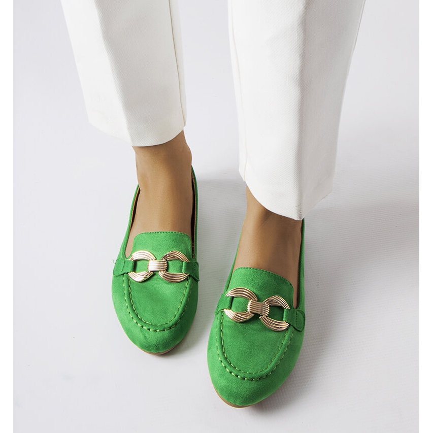 Green and gold loafers clearance