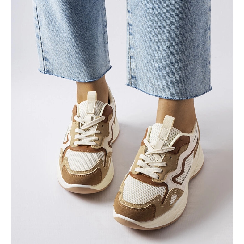 Inna Hollow beige sports sneakers green 1 Inna Hollow beige sports sneakers green 1