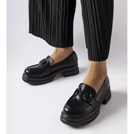 Black moccasins with a black buckle from Morubio 1