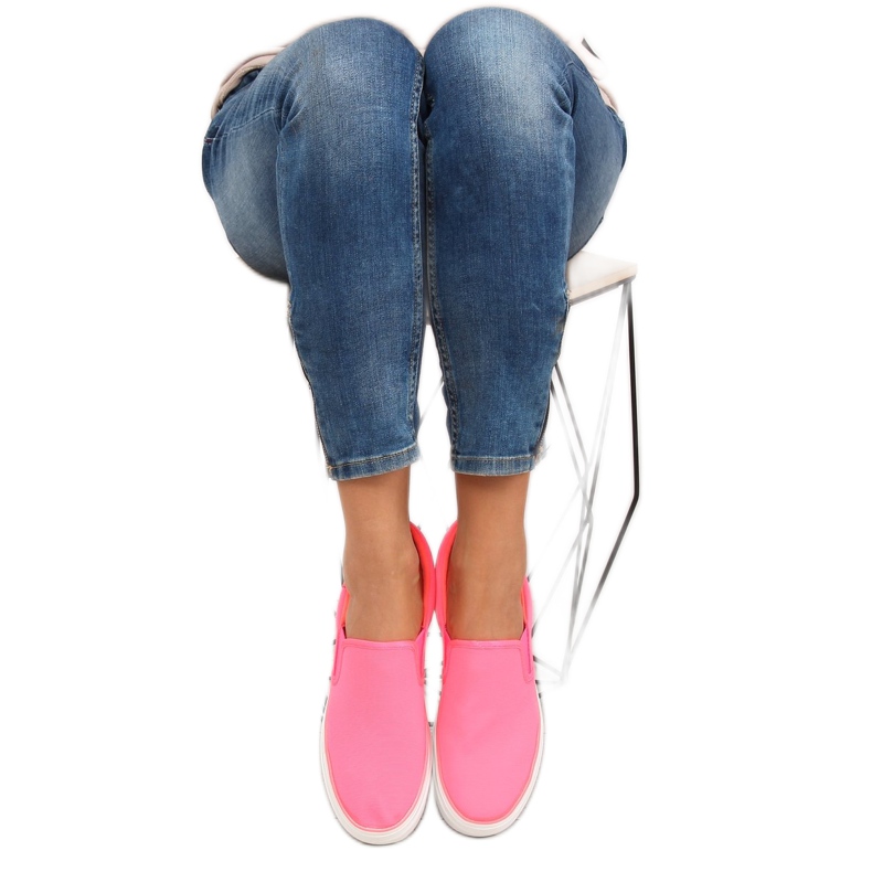 Slipons on a double sole GF-41 Fluorescent Red pink 1