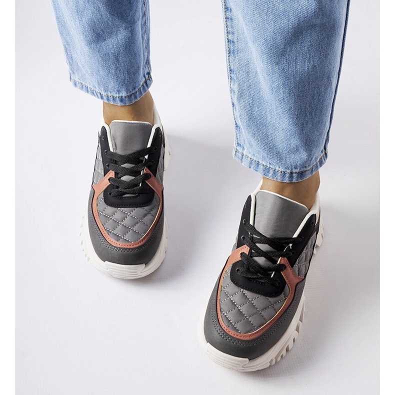 Inna Gray sneakers with colored inserts from Esquibel grey 2