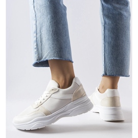 White sneakers with snake skin accents from Diego 1