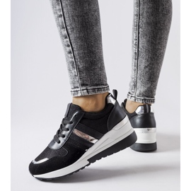 Inna Black and silver wedge sneakers from Titusville 1