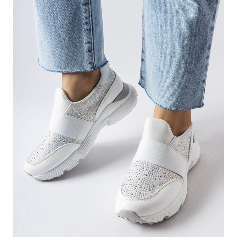White sneakers with rhinestones from Algiso 1