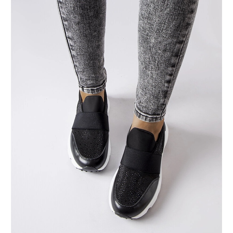 Black sneakers with rhinestones from Algiso 1