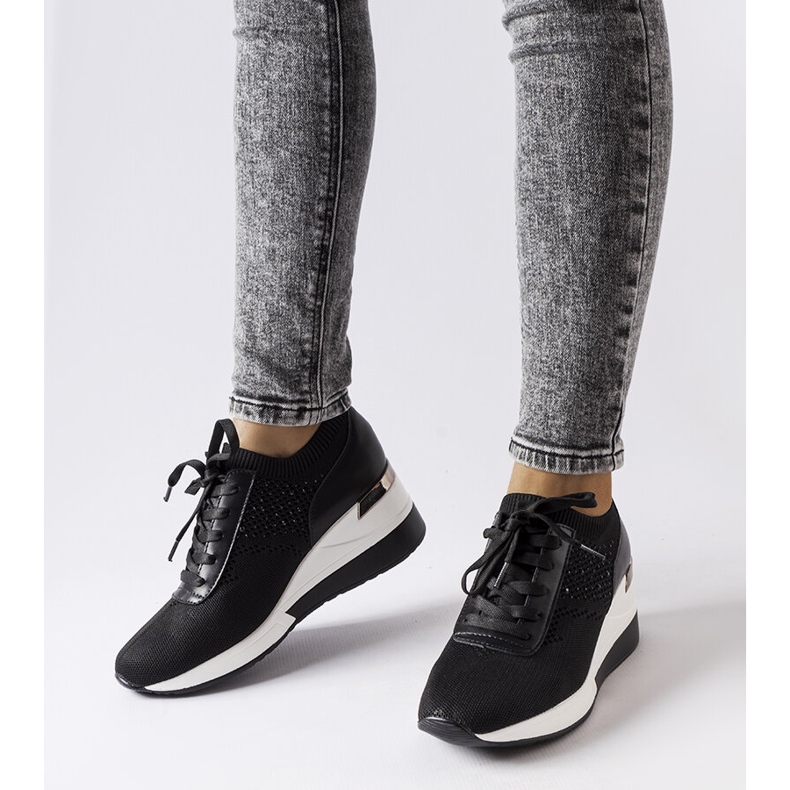 Inna Black rhinestone wedge sneakers from Vala 1 Inna Black rhinestone wedge sneakers from Vala 1