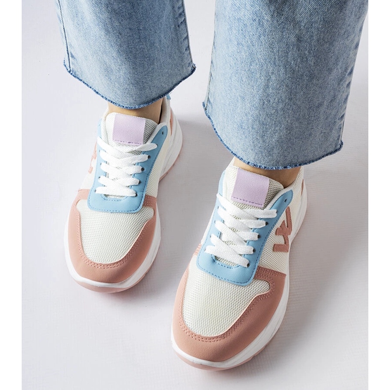 Inna White, pink and blue sneakers from Teresio 1 Inna White, pink and blue sneakers from Teresio 1
