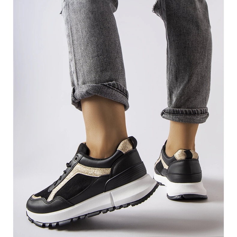 Inna Black sneakers with glitter decoration from Busso 2