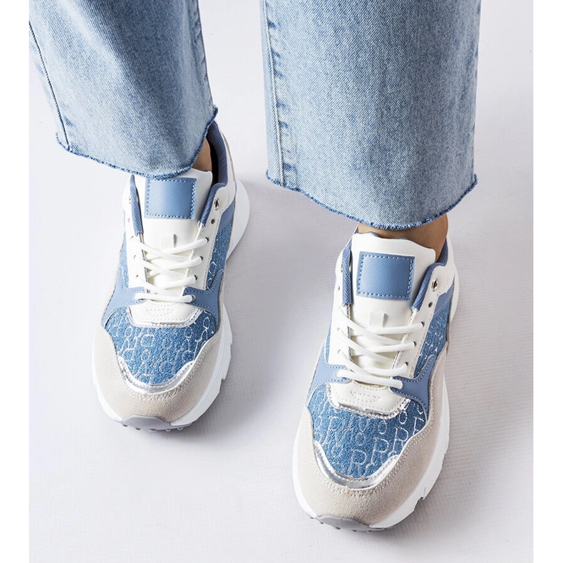 Blue and white shoes with silver detailing from Rio 1