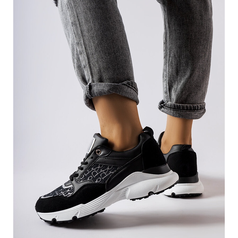 Black sneakers with silver decoration from Rio white 1