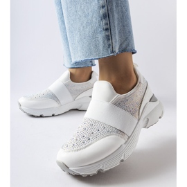 White sneakers with silver Milea decorations 1