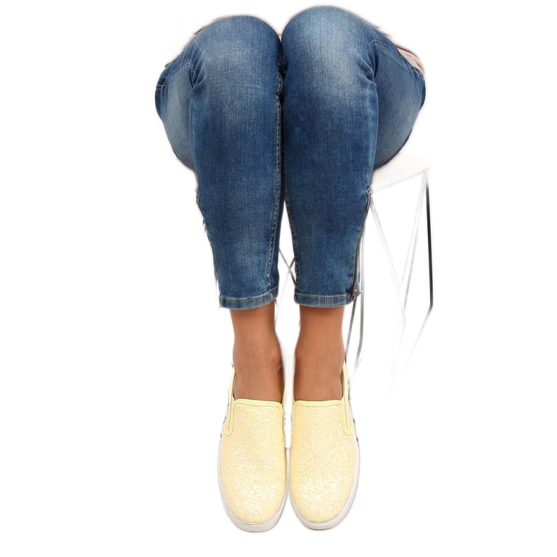 Stylish elegant slipony 788-26 Yellow 2