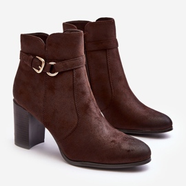 Sergio Leone Leather Women's Ankle Boots with a Buckle, Brown Lasima 2 Sergio Leone Leather Women's Ankle Boots with a Buckle, Brown Lasima 2