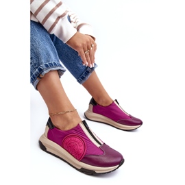 Leather Women's Sports Shoes Maciejka 06296-15 Fuchsia pink 1 Leather Women's Sports Shoes Maciejka 06296-15 Fuchsia pink 1