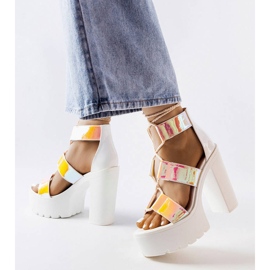 Inna White chunky sandals on the post Katja 1