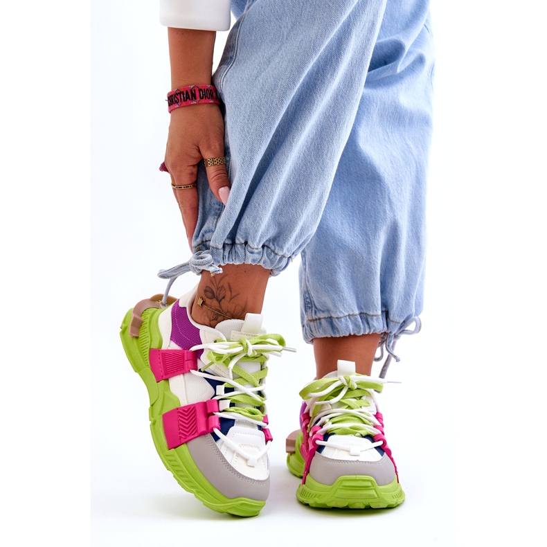 Seastar Women's Fashionable Lace-Up Sports Shoes, Green-Pink multicolored 4 Seastar Women's Fashionable Lace-Up Sports Shoes, Green-Pink multicolored 4