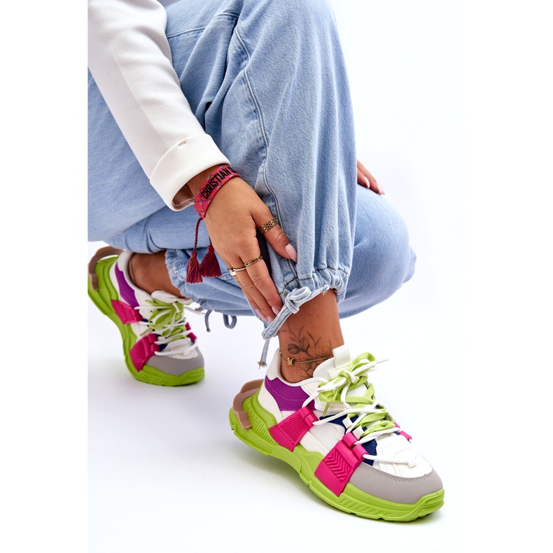 Seastar Women's Fashionable Lace-Up Sports Shoes, Green-Pink multicolored 2 Seastar Women's Fashionable Lace-Up Sports Shoes, Green-Pink multicolored 2