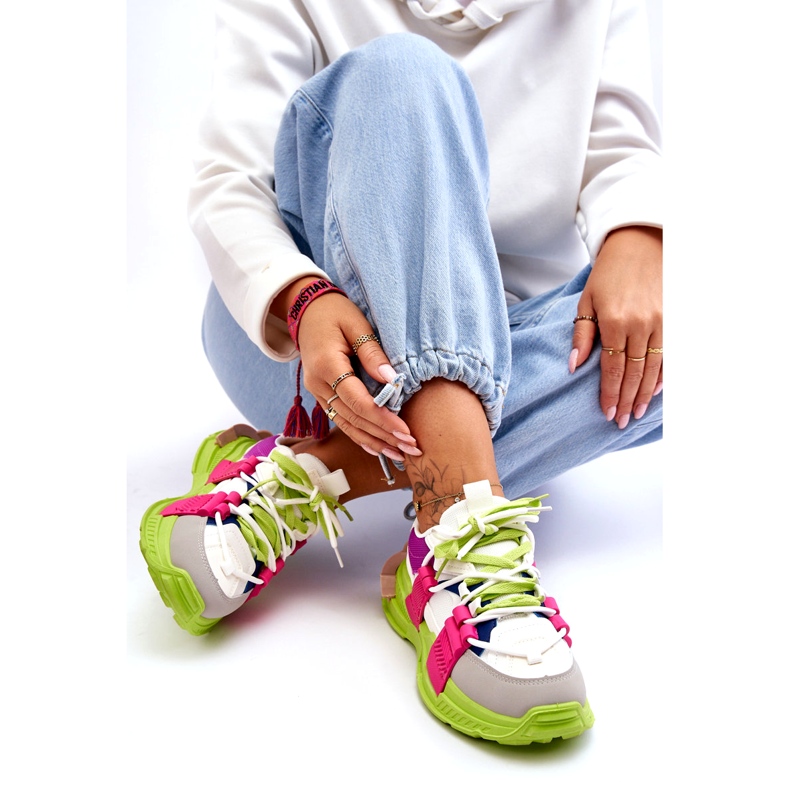 Seastar Women's Fashionable Lace-Up Sports Shoes, Green-Pink multicolored 3 Seastar Women's Fashionable Lace-Up Sports Shoes, Green-Pink multicolored 3