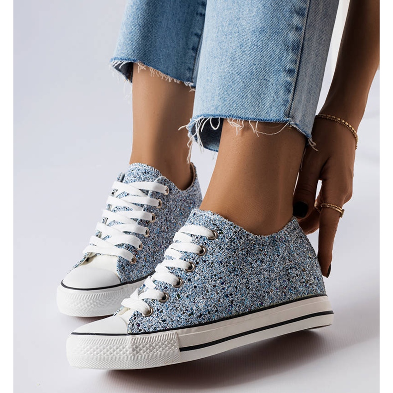 Blue low wedge sneakers from Garceau 1