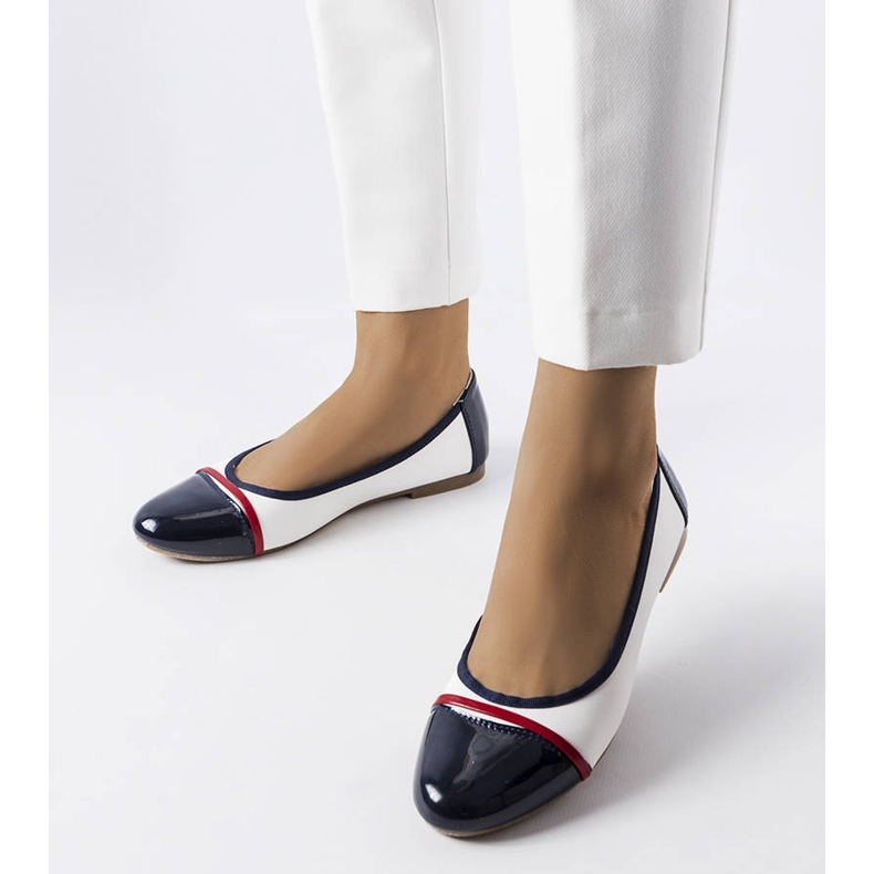 White and navy ballerinas from Salmons 1