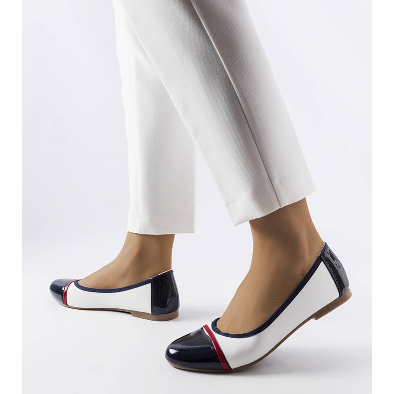 White and navy ballerinas from Salmons 2
