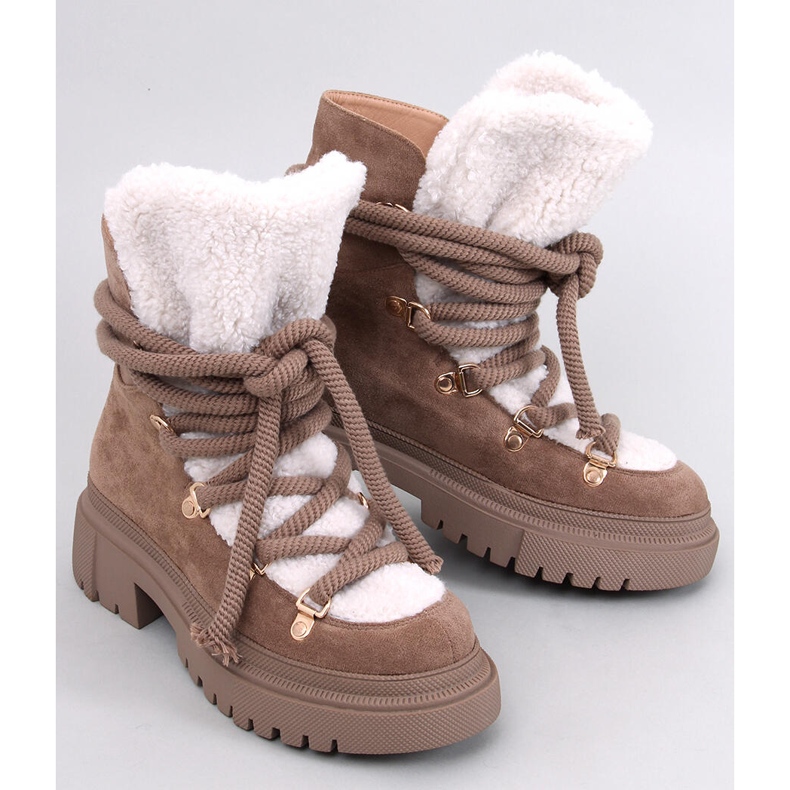 Shea Khaki sheepskin snow boots brown 1