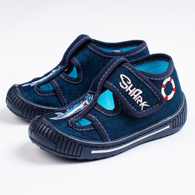 SHELOVET Navy blue slippers for a boy to kindergarten 3F 1