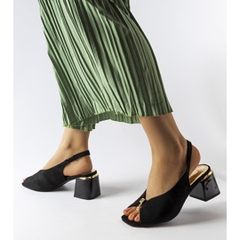 Baccarato low heel sandals in black 1