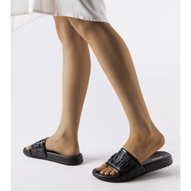 Moiariello black rubber slides 1