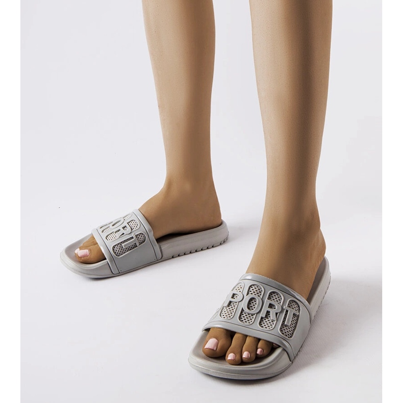 Moiariello gray rubber slides grey 1