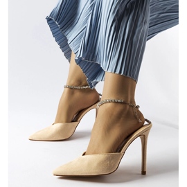 Claude beige stiletto pumps with rhinestones 1 Claude beige stiletto pumps with rhinestones 1