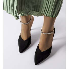 Claude black rhinestone heeled sandals 1