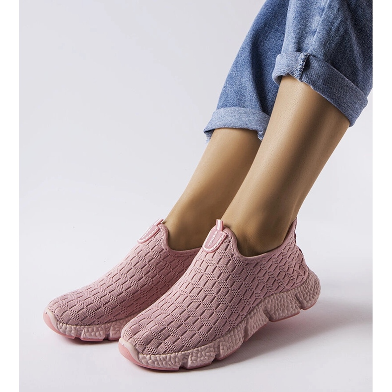 Light pink sports slip-on sneakers from Obenor 1