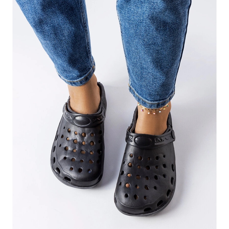 Black foam slip-on sandals from Hayes 1