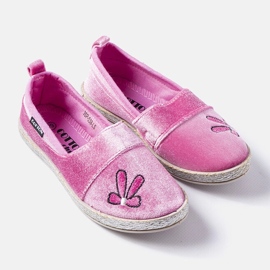 Dark pink velor ballerinas from Patria 1 Dark pink velor ballerinas from Patria 1