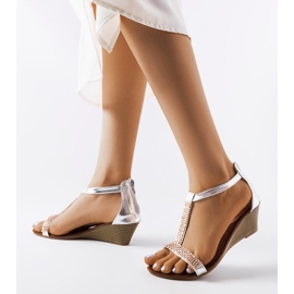 Silver wedge sandals from Suaredda 1