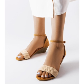 Veltri beige wedge sandals 1
