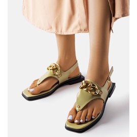 Green flip-flop sandals with a chain from Mali 1