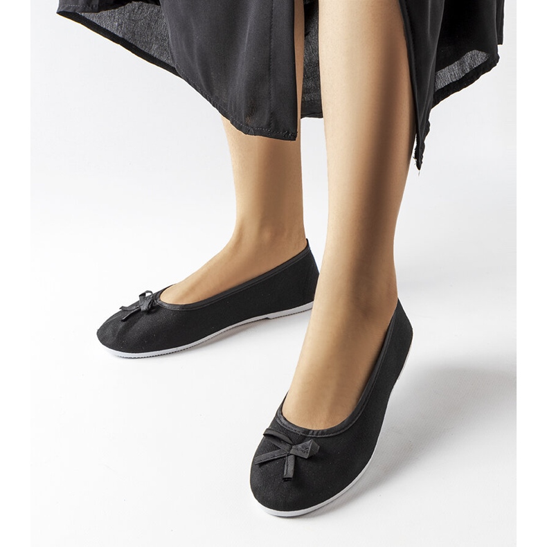 Inna Black fabric ballerinas from Gendron 1