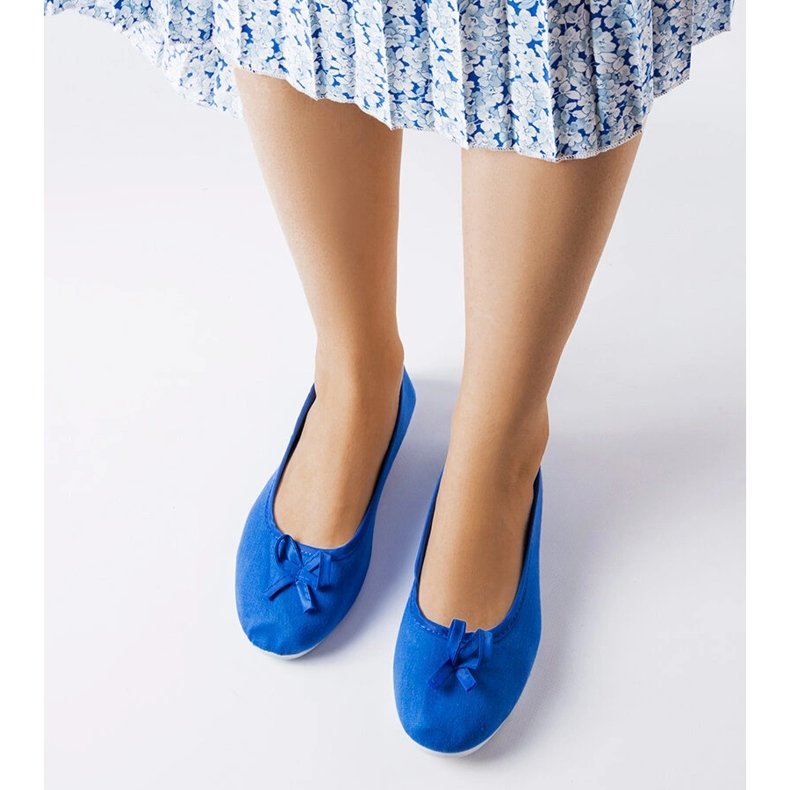 Blue fabric ballerinas from Gendron 1