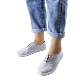 Gray fabric slip-on sneakers from Vilma grey 1