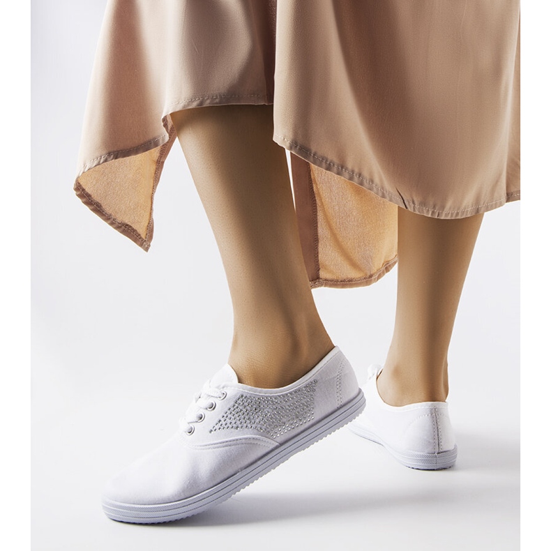 White sneakers with rhinestones from Godfrey 1