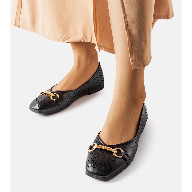 Black openwork ballerinas from Schiavone 1 Black openwork ballerinas from Schiavone 1